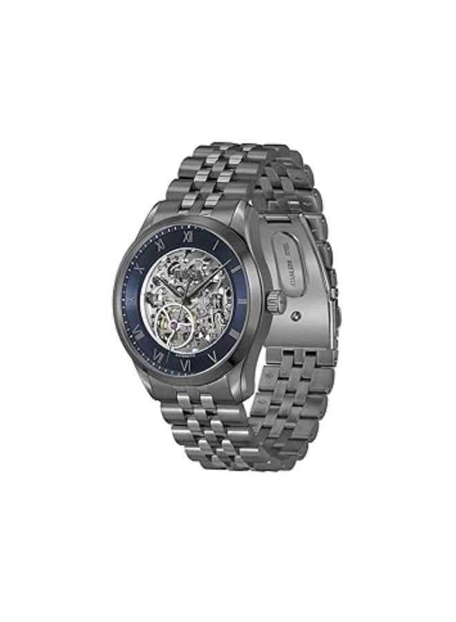 BOSS Principle Skeleton Mech-Automatic Men’s Watch 1514254 Blue Dial Grey Ionic Plated Steel - Image 4
